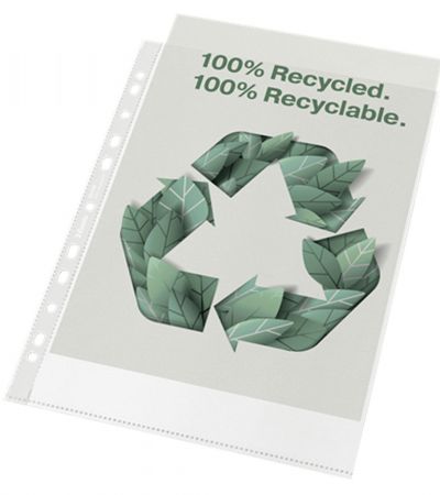 Folii de protectie cu perforatii A5, 70microni, 100 file/cutie, Esselte Standard Recycled