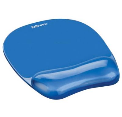 Mousepad cu suport ergonomic cu gel, Crystals, Fellowes, albastru