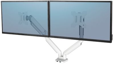 Suport pentru monitor cu 2 brate, Platinum Series, alb, Fellowes