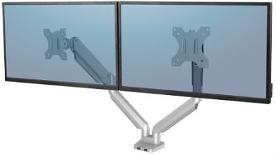 Suport pentru monitor cu 2 brate, Platinum Series, argintiu, Fellowes