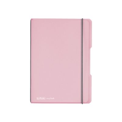 Caiet My.Book Flex A5, 40 file, dictando, coperta roz transparenta, elastic negru