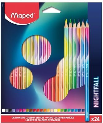 Creioane colorate, 24culori/set, Nightfall Maped