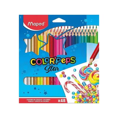 Creioane colorate, 48culori/set, Star Color'Peps Maped