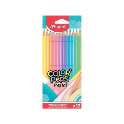 Creioane colorate, 12culori/set, Pastel Color'Peps Maped