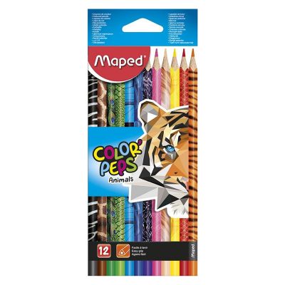 Creioane colorate, 12culori/set FSC, Color Peps Animals Maped