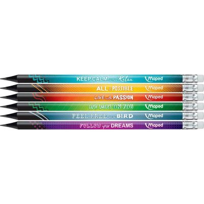 Creion cu guma, 6buc/set, HB, Maped Black'Peps Energy