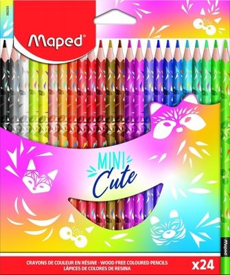 Creioane colorate, 24culori/set, Mini Cute Maped