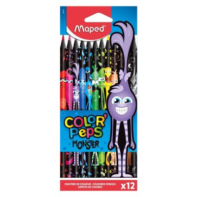 Creioane colorate, 12culori/set, Color Peps Monsters Maped