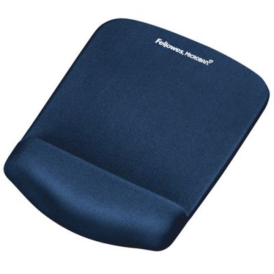 Mousepad ergonomic, Plush Touch, Fellowes, bleumarin
