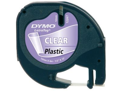 Banda plastic, 12mm x4m, transparenta, pentru LetraTag Dymo