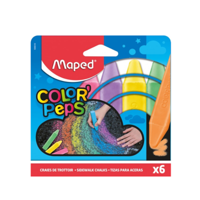Creta color, patrata,  6buc/cut, pentru asfalt, Maped ColorPeps