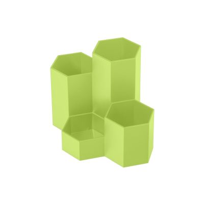 Suport instrumente de scris 4 compartimente hexagonale, Ecada, verde