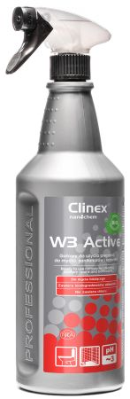 Clinex W3 Active Bio, 1 litru, cu pulverizator, detergent lichid pentru curatare toalete si bai