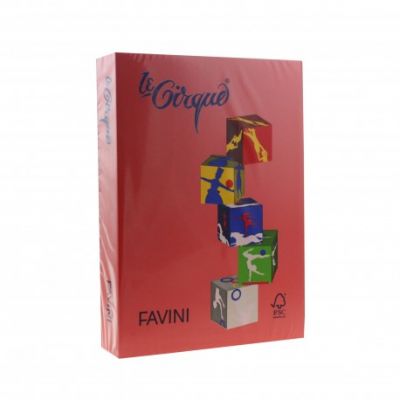 Carton color A4, 160g/mp, 250coli/top, Favini (209), rosu