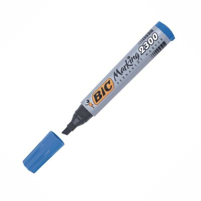 Marker permanent 3.1-5.3mm, varf tesit, Bic 2300, albastru
