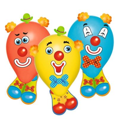 Baloane Funny Clowns, set 6 bucati