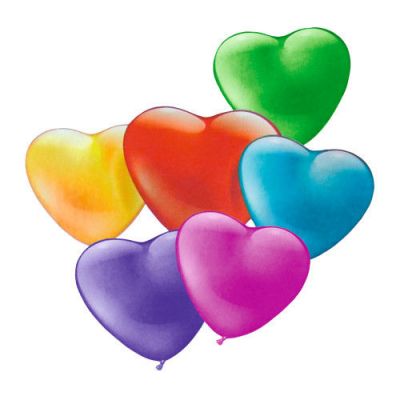 Baloane mini forma inima diverse culori set 20 bucati