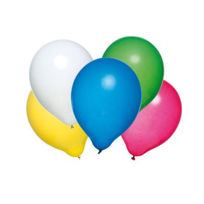 Baloane rotunde culori asortate, calitate helium, biodegradabile, set 50 bucăţi