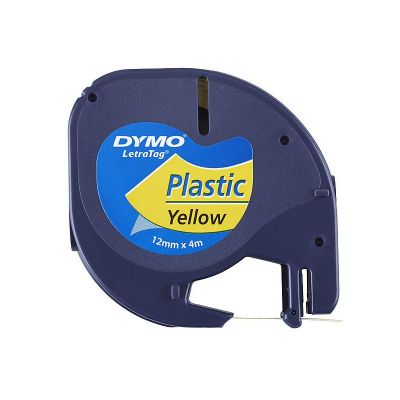 Banda plastic, 12mm x4m, galben, pentru LetraTag Dymo