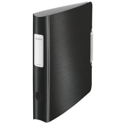 Biblioraft A4, 65mm, Leitz 180° Active Style, negru satin
