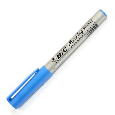 Marker permanent 1mm,  varf subtire, Bic 1445, albastru