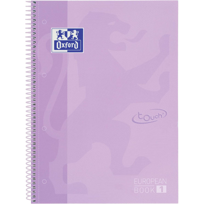 Caiet cu spira A4+, 80 file, matematica, hardcover, Scribzee, Oxford Europeanbook 1, mov pastel