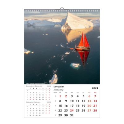 Calendar de perete, Peisaje, 12 +1 file