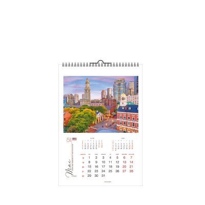 Calendar de perete Orasele lumii, 12 +1 file, EGO, personalizat/cu cap alb