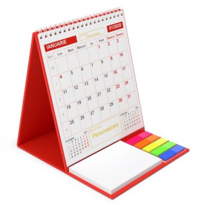 Calendar vertical de birou cu notes adeziv si index