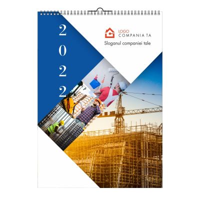 Calendar de perete personalizat, 12+1 file, 30x44cm, Model F