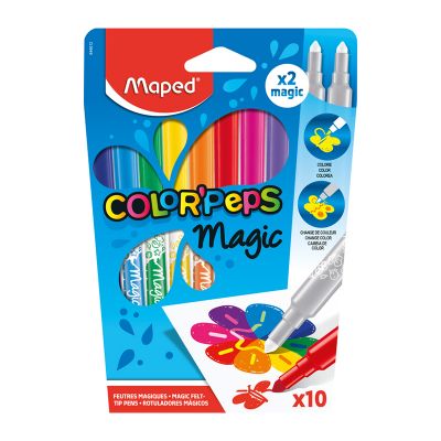 Carioci Color'Peps Magic, 8 culori + 2 carioci revelatoare, Maped