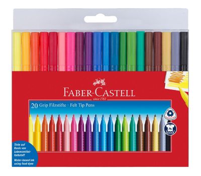 Carioci, 20 culori/set, Grip Faber-Castell