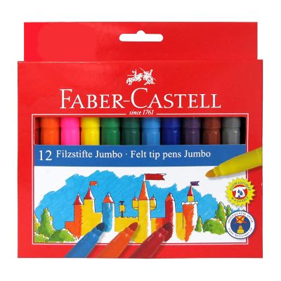Carioci Jumbo, 12 culori/set, Faber-Castell