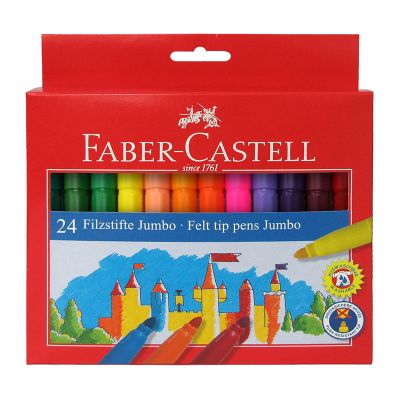 Carioci Jumbo, 24 culori/set, Faber-Castell