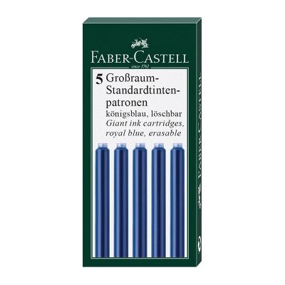 Patroane cerneala mari, 5 buc/cut, Faber-Castell albastre