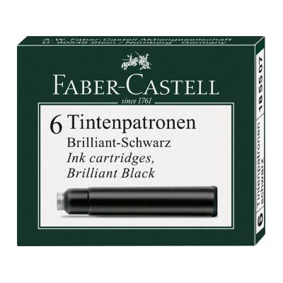 Patroane cerneala mici, 6buc/cut, Faber-Castell, negre