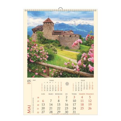 Calendar de perete, EGO, Castele, 12 +1 file, cu agatatoare