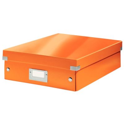 Cutie depozitare pliabila, cu 4 compartimente, 280x100x370mm, Leitz Organizer Click & Store, portocaliu