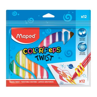 Creioane cerate retractabile, 12culori/set, Color'Peps Maped