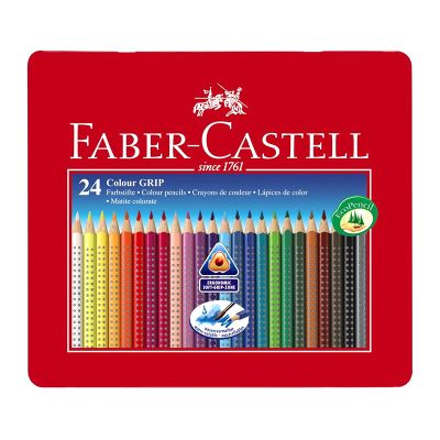 Creioane Colour Grip 2001, 24culori, cutie metal, Faber-Castell