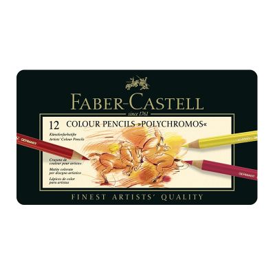Creioane color Polychromos, 12culori, Faber-Castell