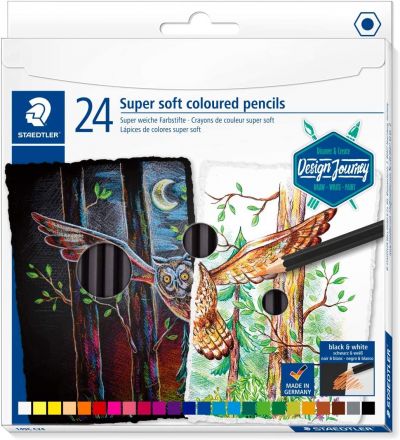 Creioane colorate, hexagonal, 100% PEFC, 24buc/set, Staedtler