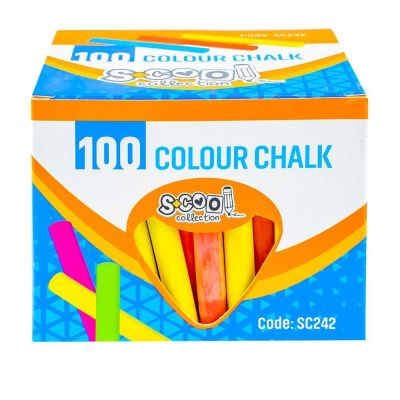 Creta color, rotunda anti-dust, 100buc/cutie, pentru tabla scolara, S-COOL