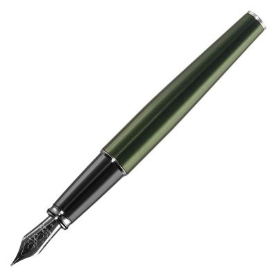 Stilou cu penita M, din otel inoxidabil Diplomat Excellence A2 Evergreen Chrome