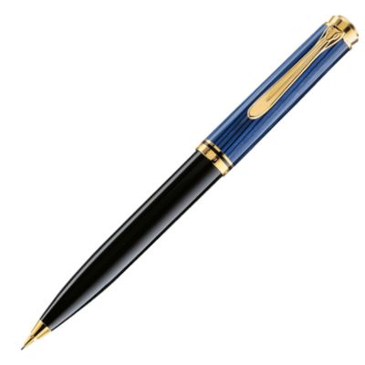Creion Mecanic Souveran D600, mina 0.7 mm, accesorii placate cu aur, Pelikan, albastru