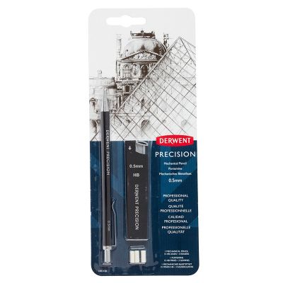Creion mecanic metalic 0.5mm HB, rezerve mine si radiere incluse, negru, Derwent Professional
