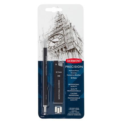 Creion mecanic metalic 0.7mm HB, rezerve mine si radiere incluse, negru, Derwent Professional