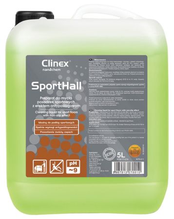 CLINEX SportHall, 5 litri, detergent lichid, pentru curatare pardoseli sali de sport, anti-derapant