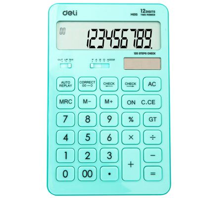 Calculator de birou, 12digiti, Deli, bleu pastel