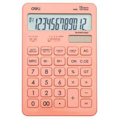 Calculator de birou, 12digiti, Deli, roz pastel